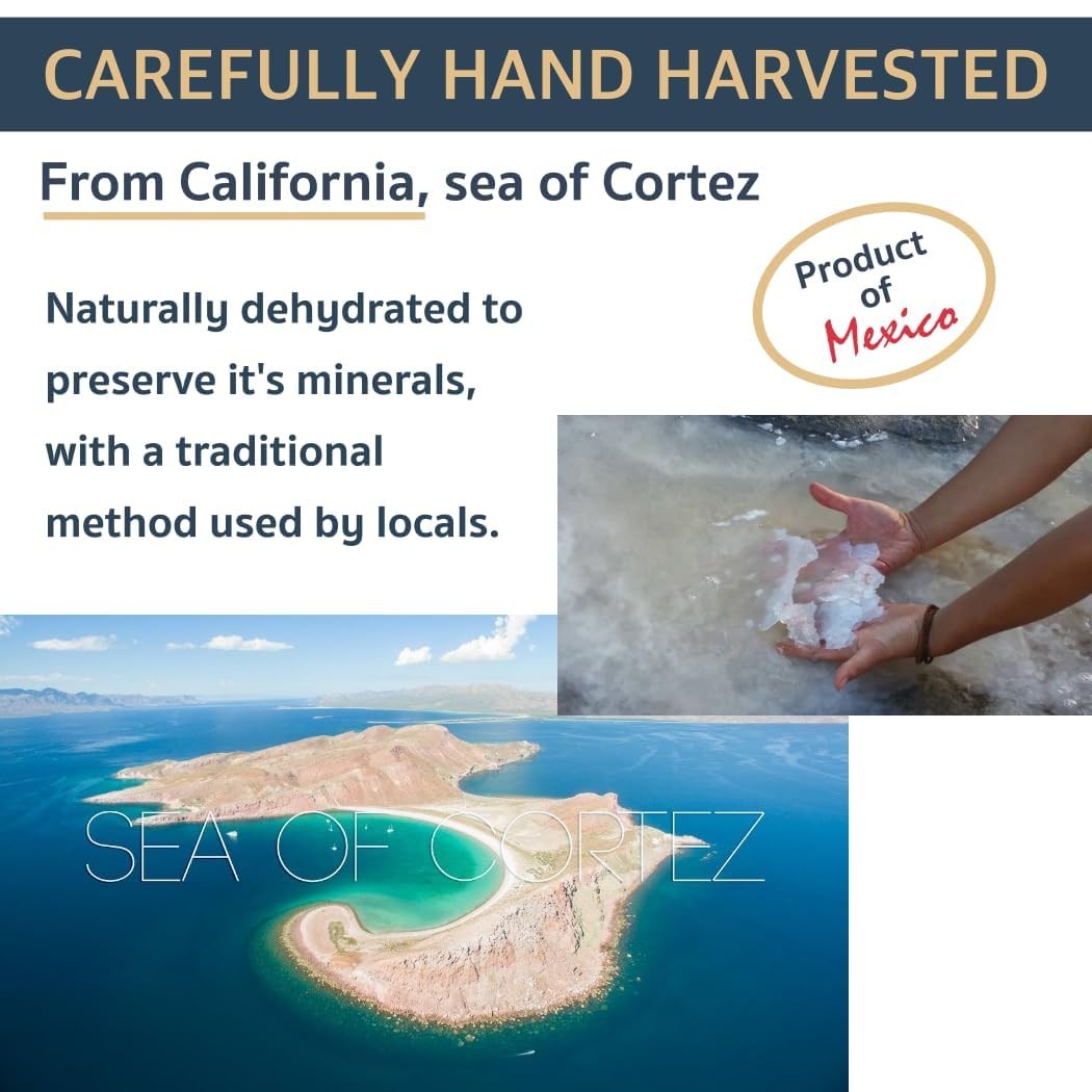 All Goods Products Mineral Coarse Grain Sea Salt, 16 oz Natural Salt from Mex…