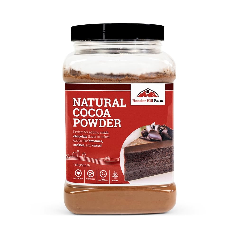Hoosier Hill Farm Natural Cocoa Powder, Unsweetened, 16.0 Ounce (Pack of 1)