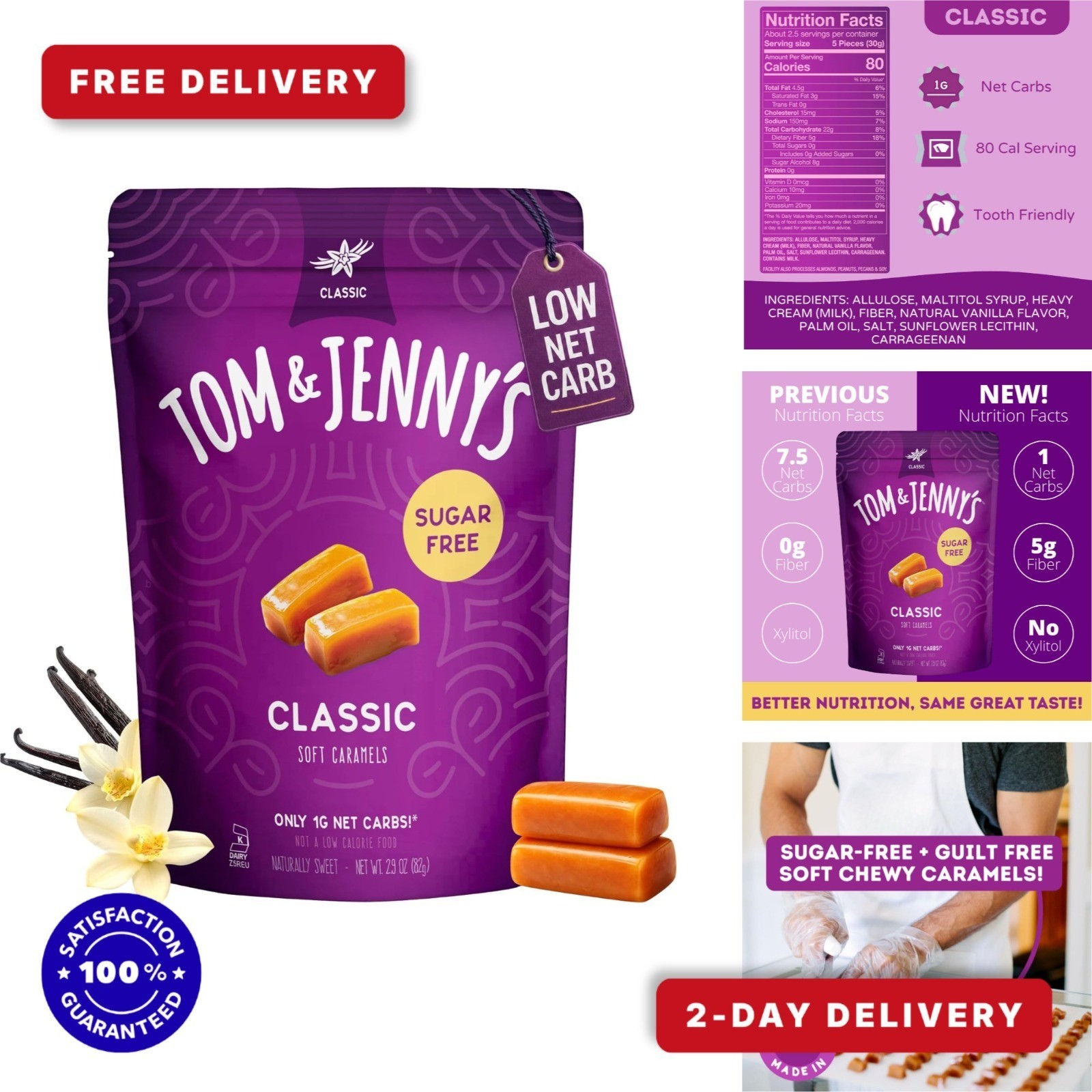 Sugar Free Caramel Candy – Keto Friendly, Individually Wrapped Treats