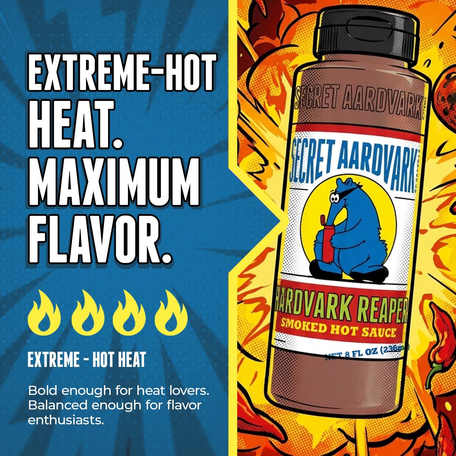 Secret Aardvark Reaper Hot Sauce – Carolina 8 Fl Oz (Pack of 1)