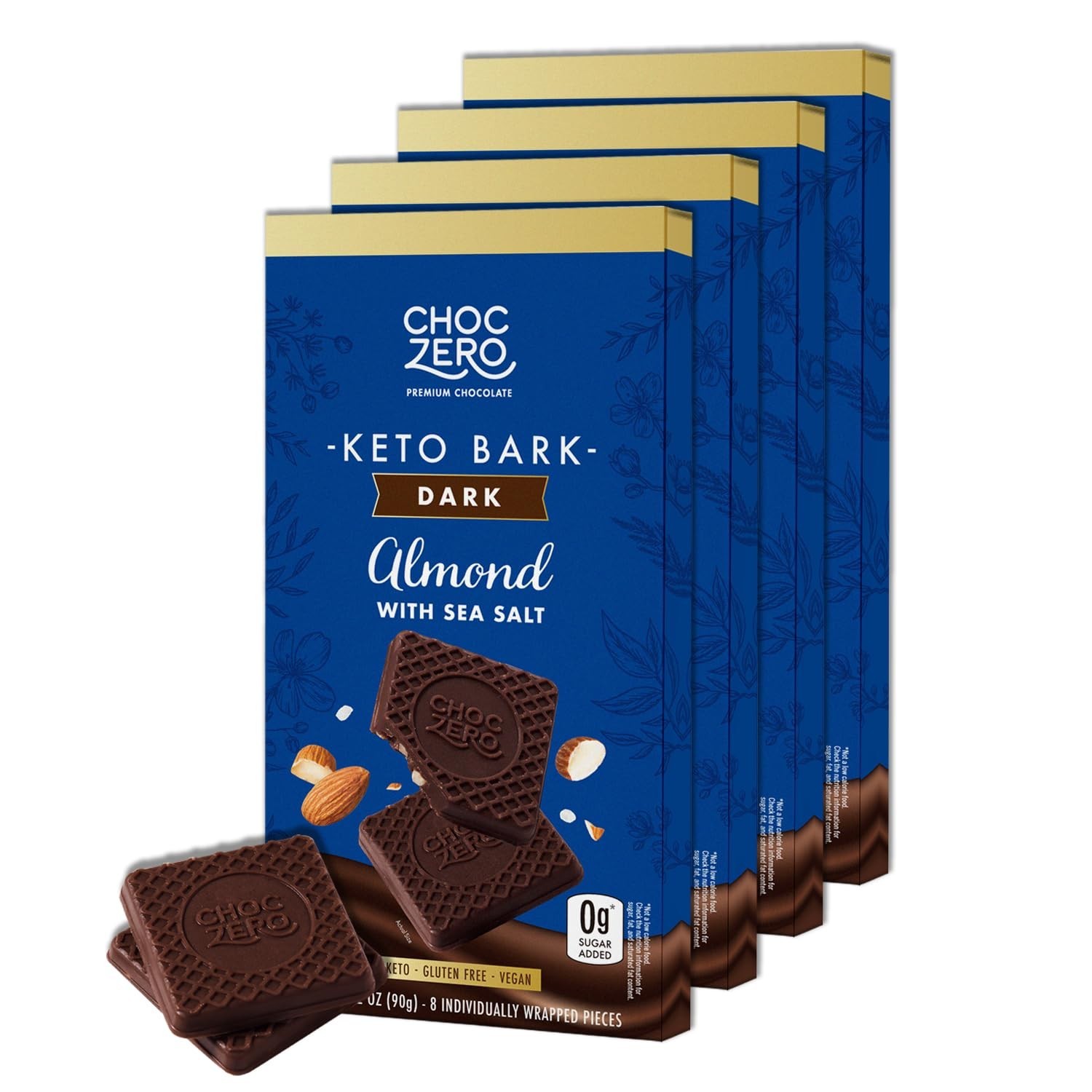 Sugar Free Dark Chocolate Almond Bark with Sea Salt – Vegan, Low Carb, Keto, Hig