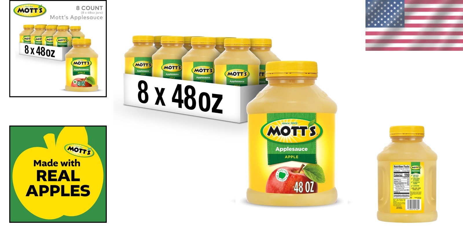 «48oz Applesauce Jar Pack – Healthy Snack Alternative»