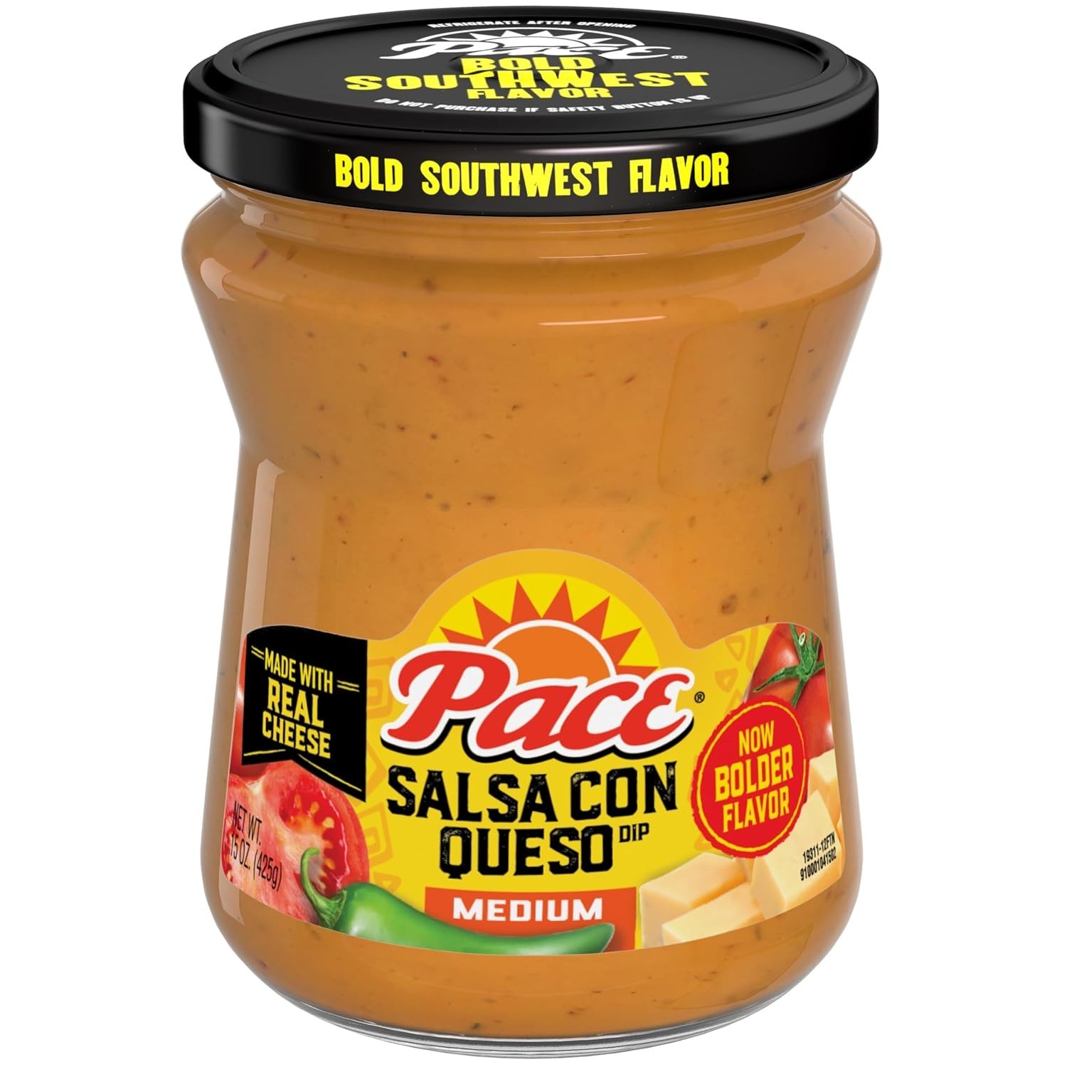 Pace Medium Salsa con Queso Dip, Jar 15 Ounce (Pack of 1)