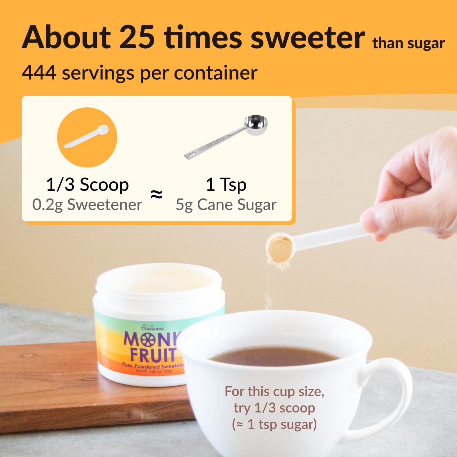 Pure Monk Fruit Sweetener No Erythritol, 80g