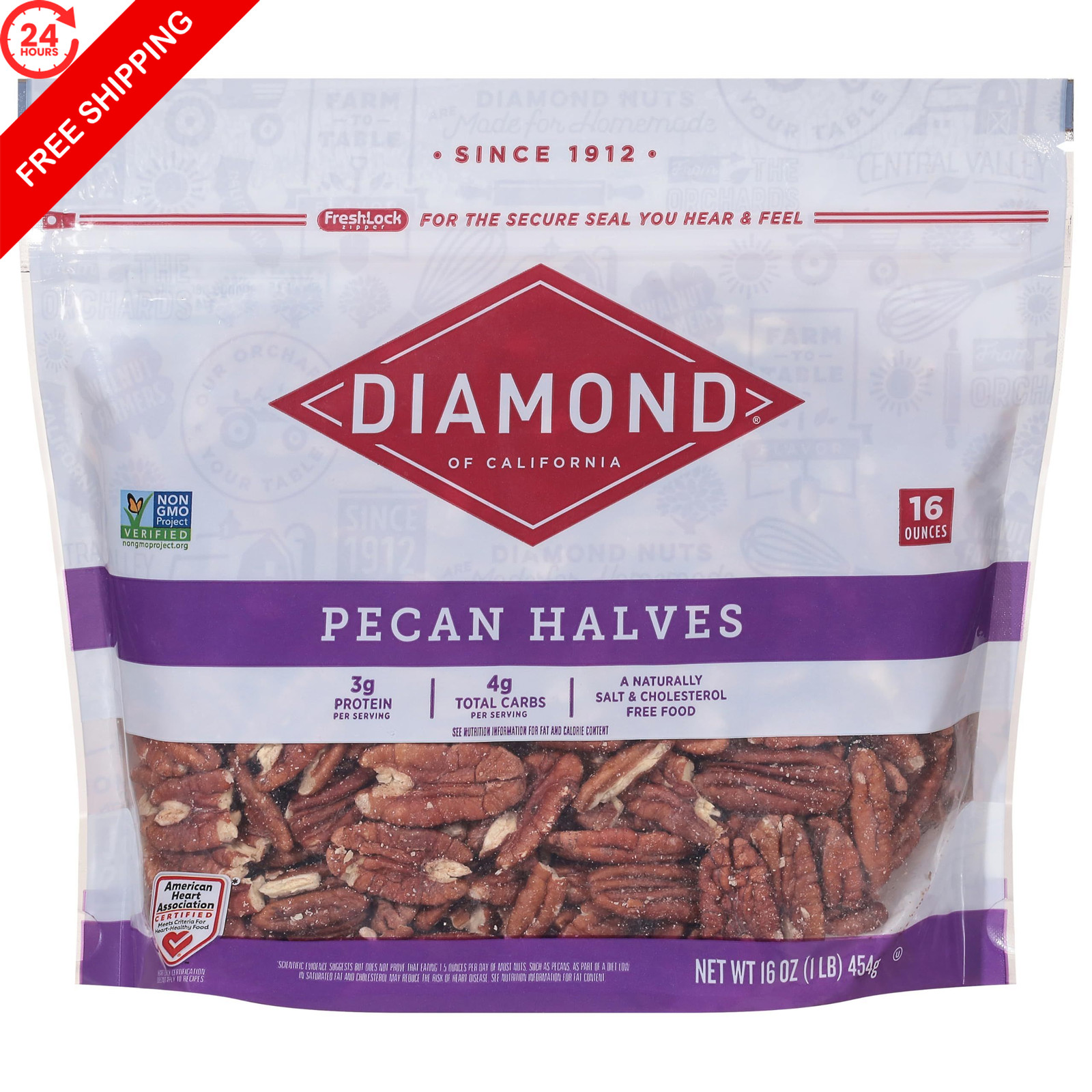 Diamond of California Pecan Halves, 16oz – 1 Count 16 Ounce (1 Count)