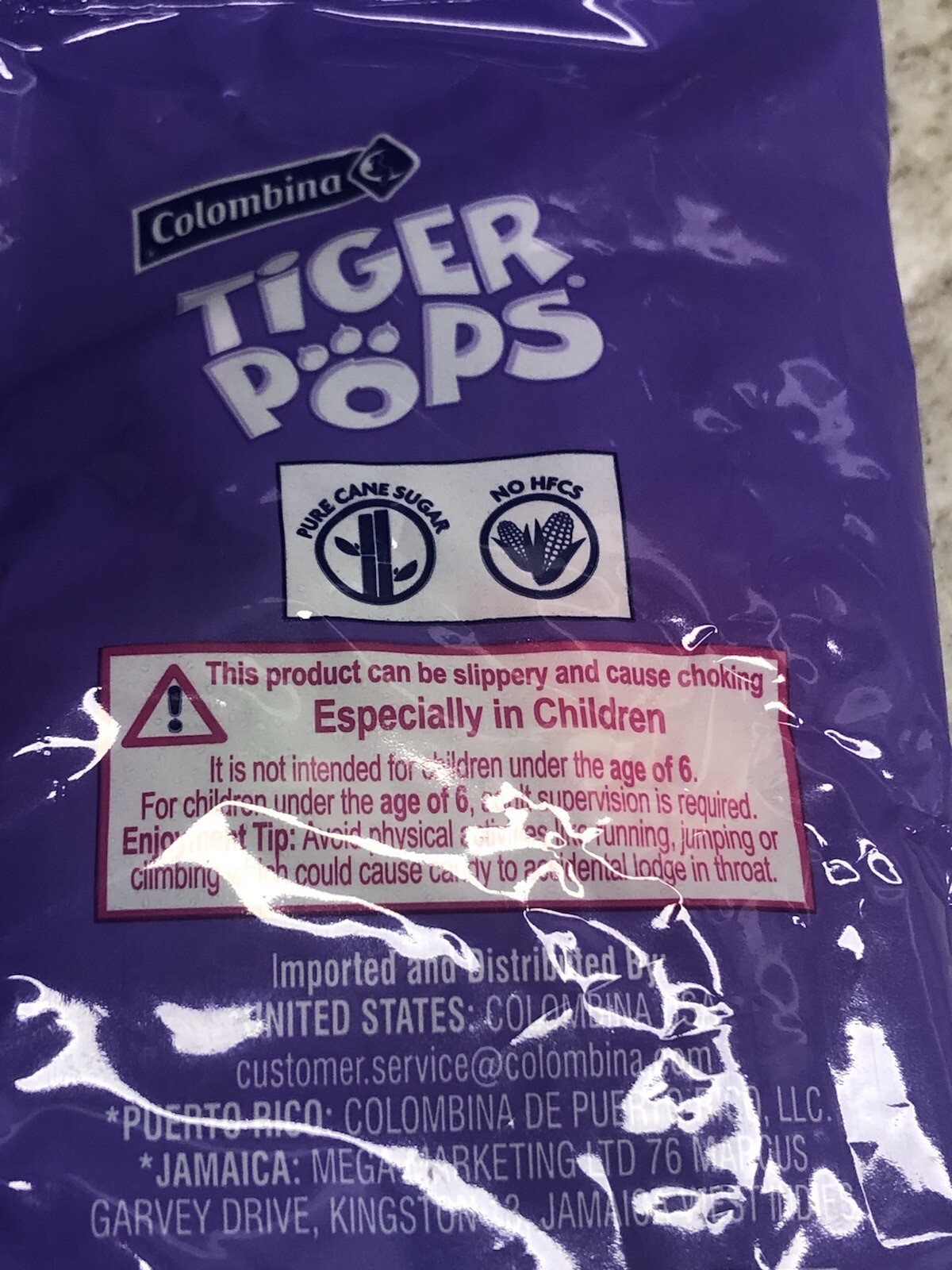 Colombina Tiger/Easter Blue Rasberry/Watermelon /Cherry 22 Lollipops. 7oz/198gm.