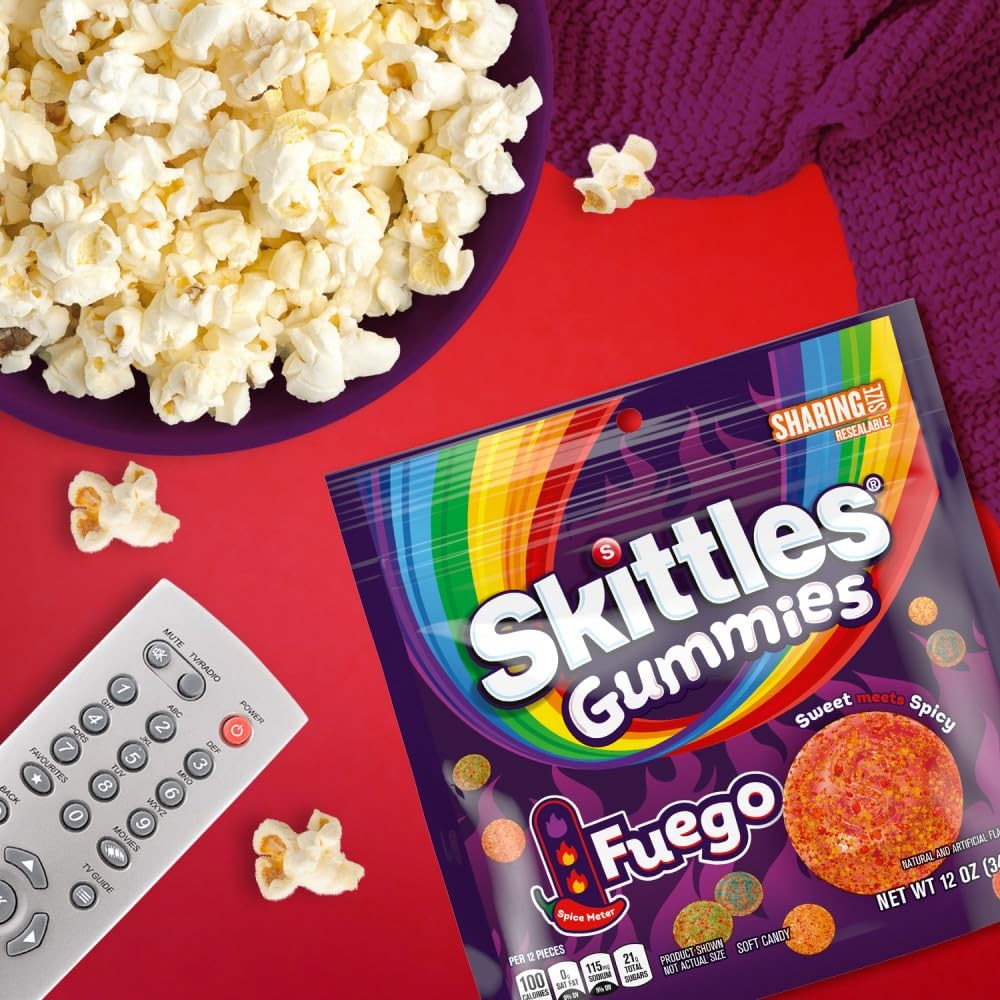 Skittles, Gummies Fuego Sweet and Spicy Gummy Candy, Sharing 5.8 ounce, Multi