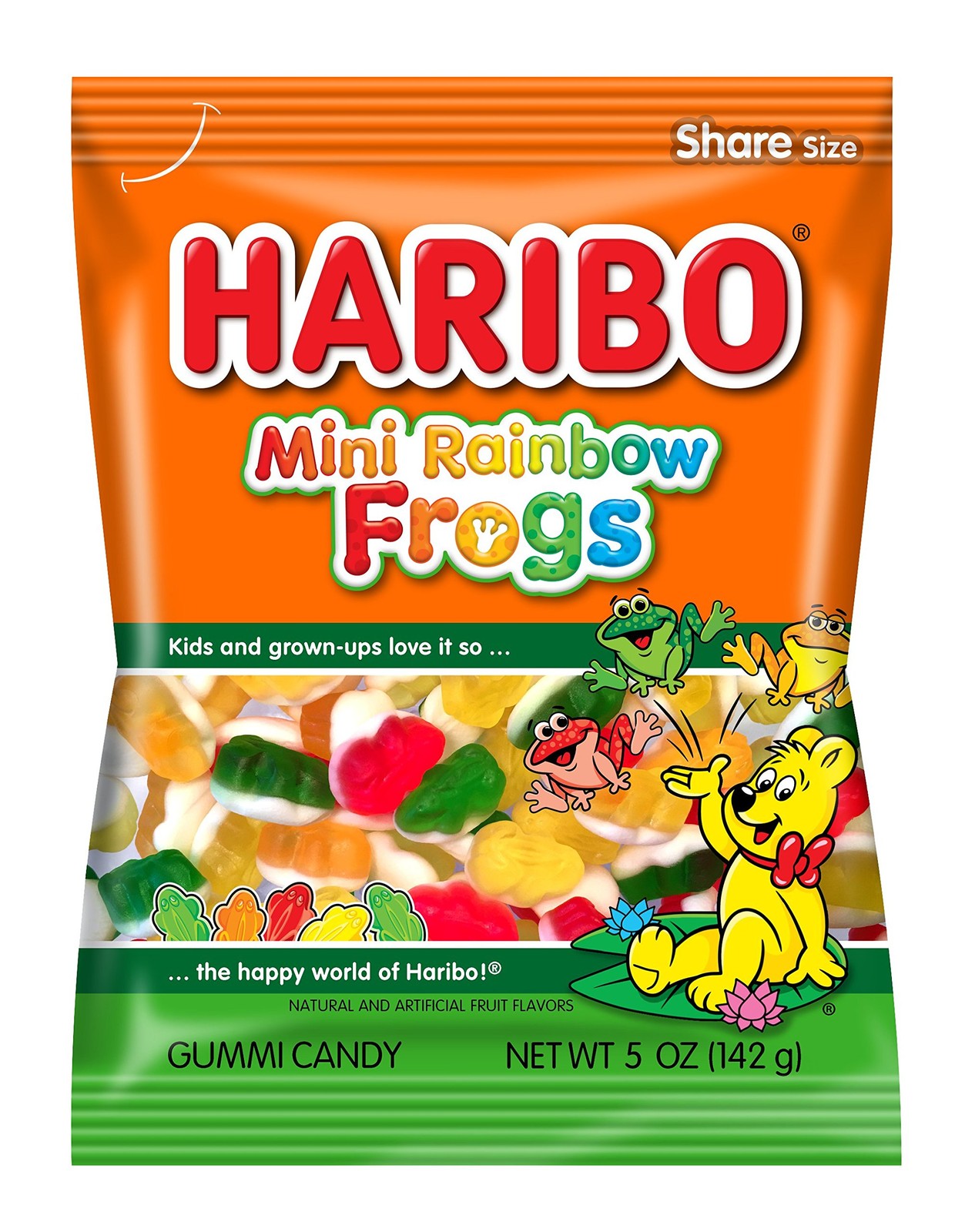 HARIBO Gummi Candy, Mini 5 Ounce (Pack of 12), Yellow,orange,green,white,red