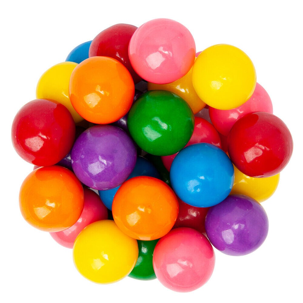 ASSORTED GUMBALLS 0.62in ~ chewy fruity ~ 1/2lb ~ SHIPS FREE