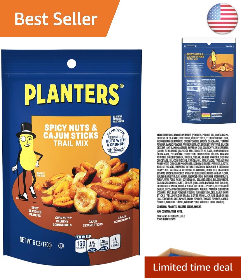 Pack of 12 Spicy Nuts & Cajun Sticks Trail Mix – Perfect for Outdoor Adventures