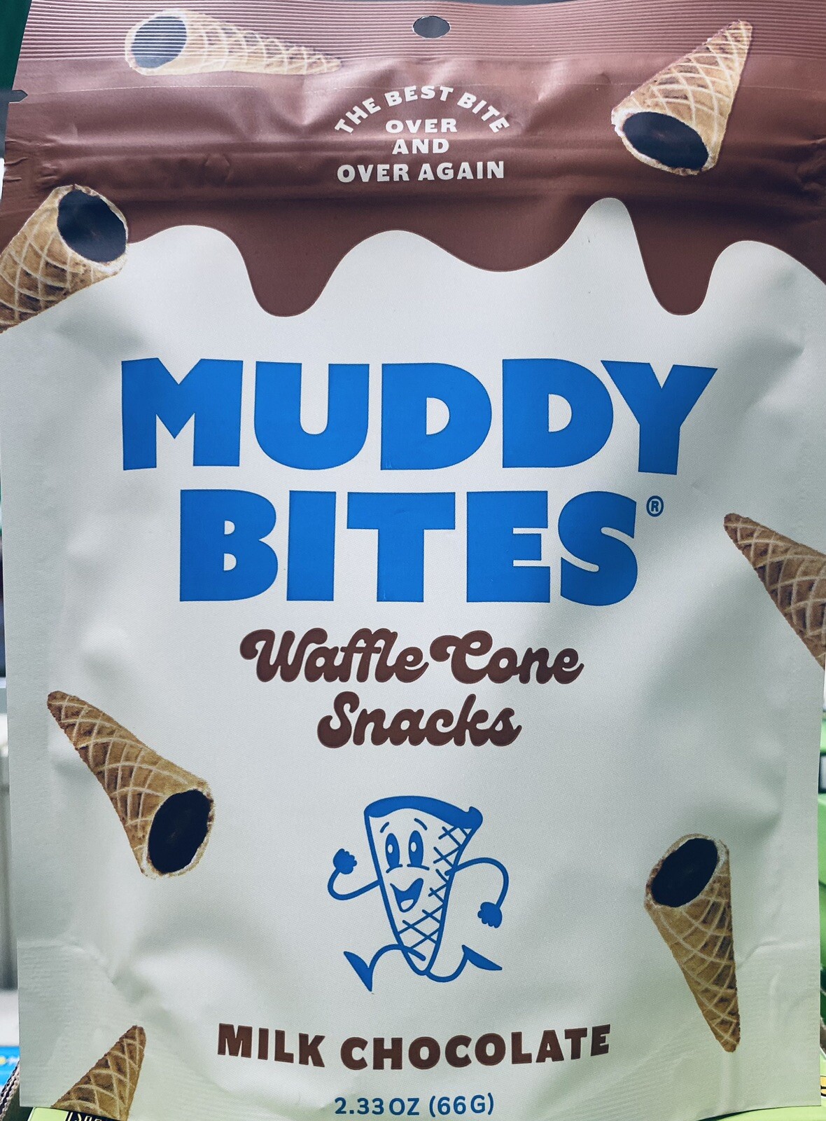 Muddy Bites MILK CHOCOLATE Waffle Cone Snacks 2.33 oz bag