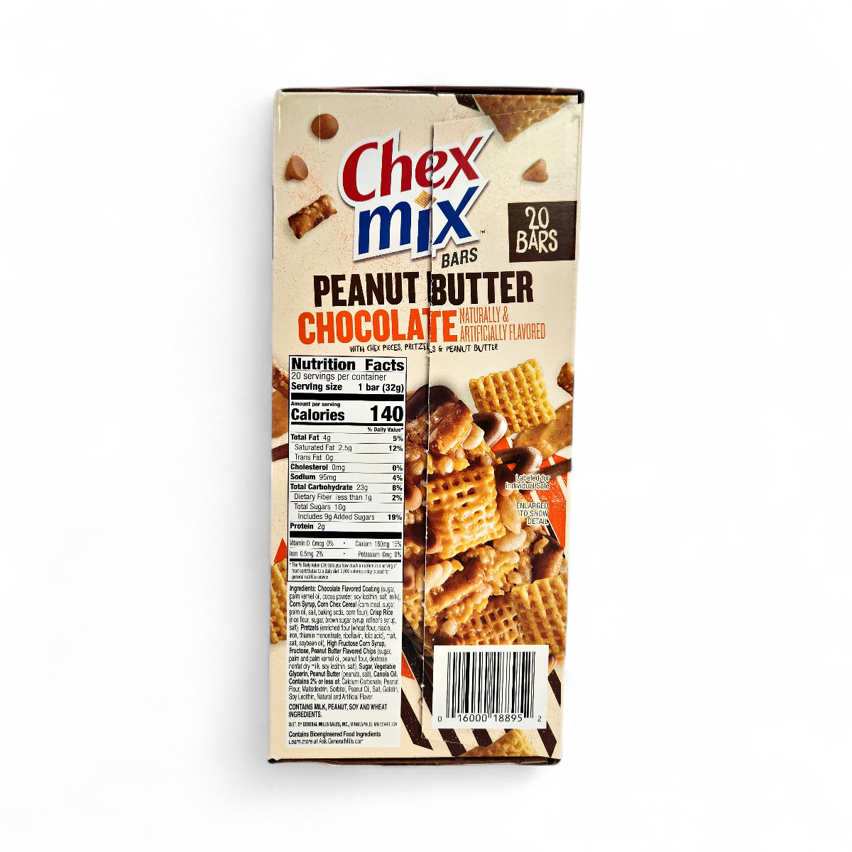 Chex Mix Peanut Butter Chocolate Treat Cereal Bars, 20-Pack