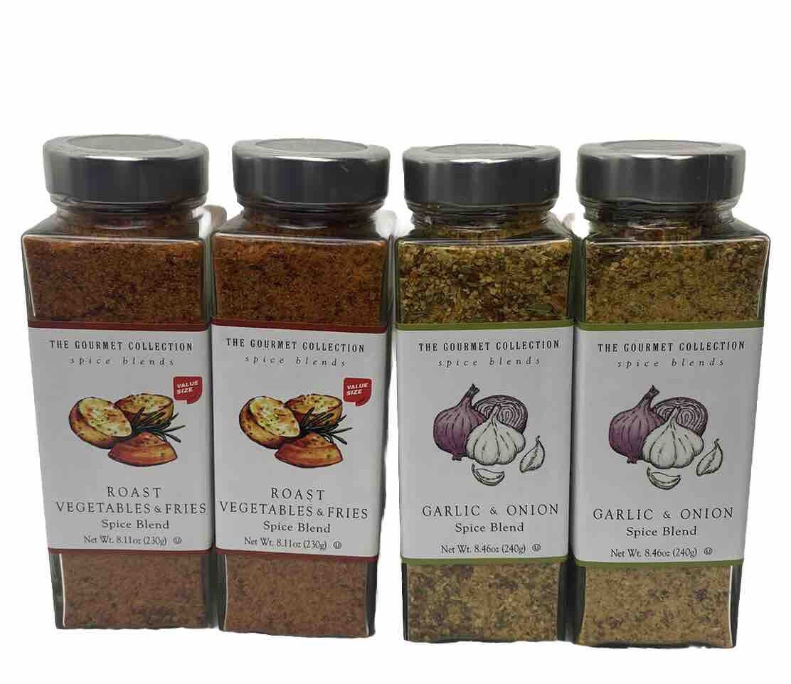 4 X The Gourmet Collection Spice Blends Garlic, Onion & Roast Vegetables Fries