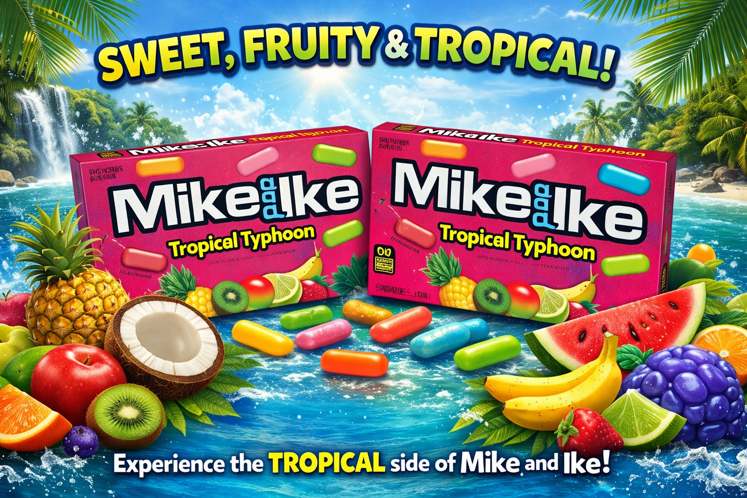Mike and Ike Tropical Typhoon Chewy Candy 4.25 OZ Box (2 boxes)