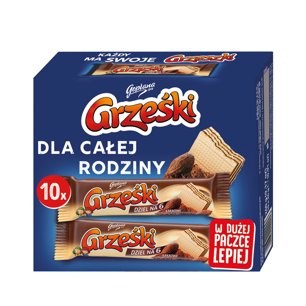 Goplana Mini GRZESKI 10 x 26g Cookie Wafer Bars 260g ( 9.17 oz )