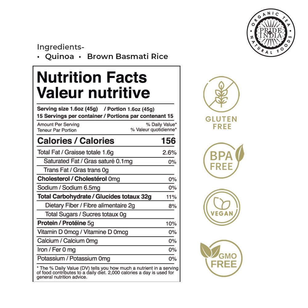 Quinoa & Brown Basmati Whole Grain Mix – Protein Rich Super Grain Jar