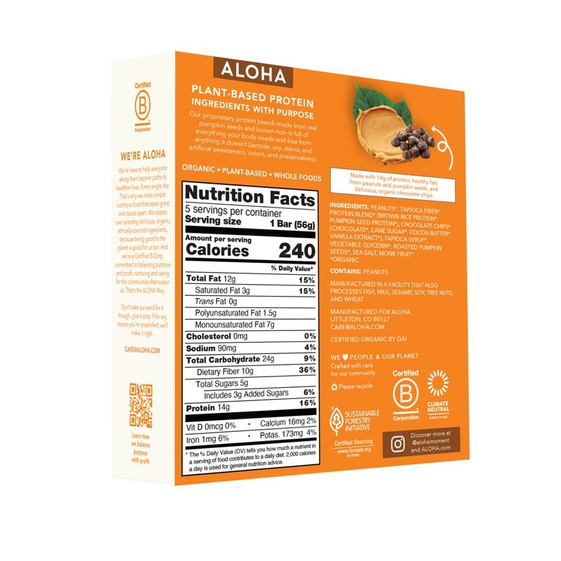 Peanut Butter Chocolate Chip Protein Bars – 9.88oz/5ct