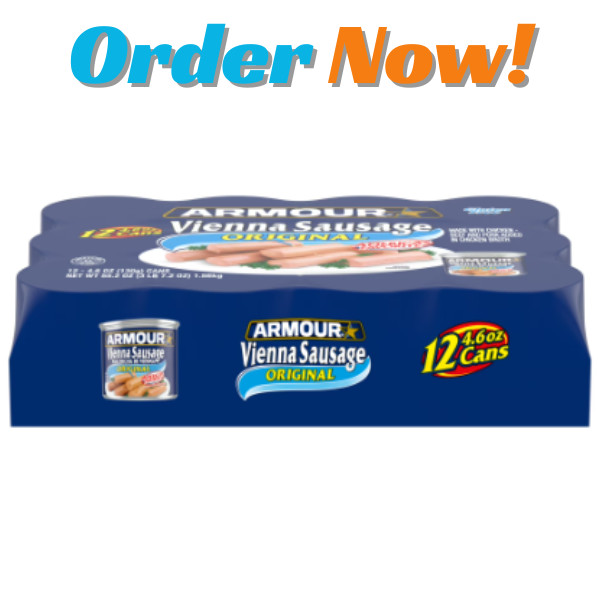 Armour Original Vienna Sausage – 12g Protein Per Serving, 4.6 oz Can Multiple PK