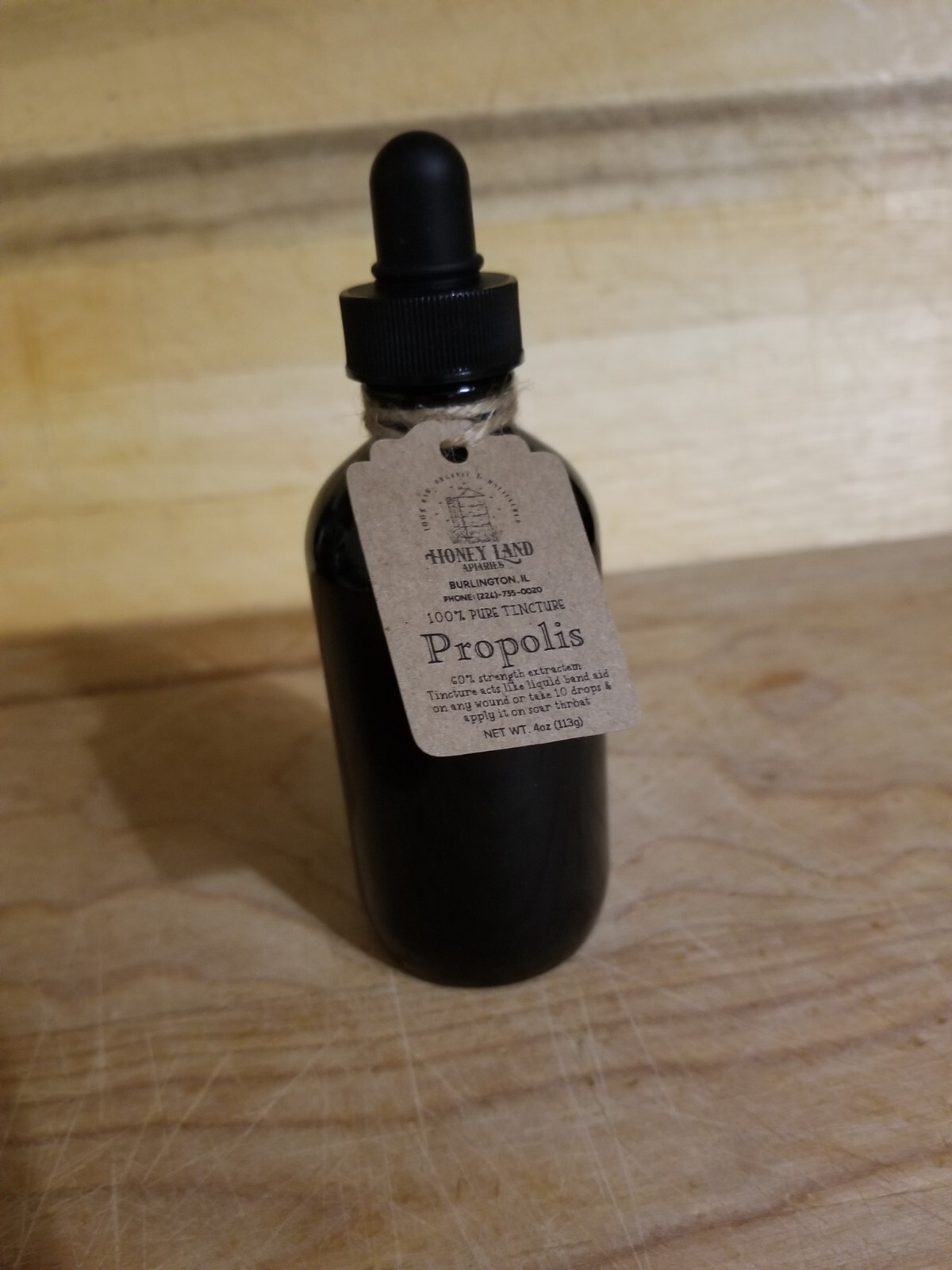 Propolis tincture – 50% extract – 100% Local Organic Unfiltered