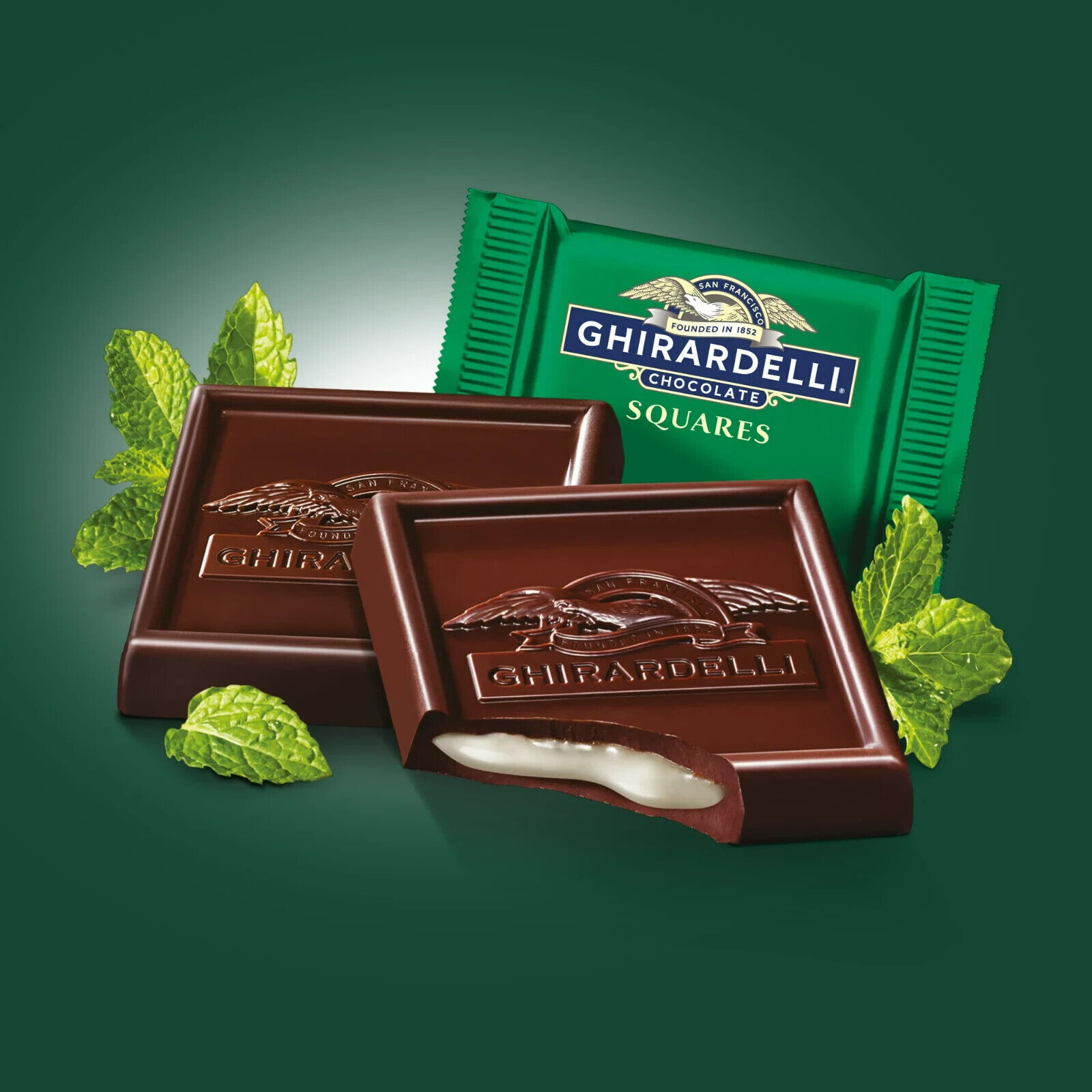 Ghirardelli DARK CHOCOLATE MINT Flavored Squares WRAPPED BULK BAG – VALUE PRICE!