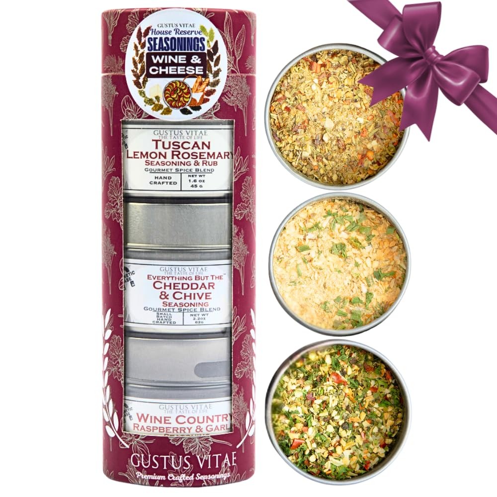 Wine & Cheese House Reserve Seasonings | | Gift Packaged Set of 3 Spice Blend…