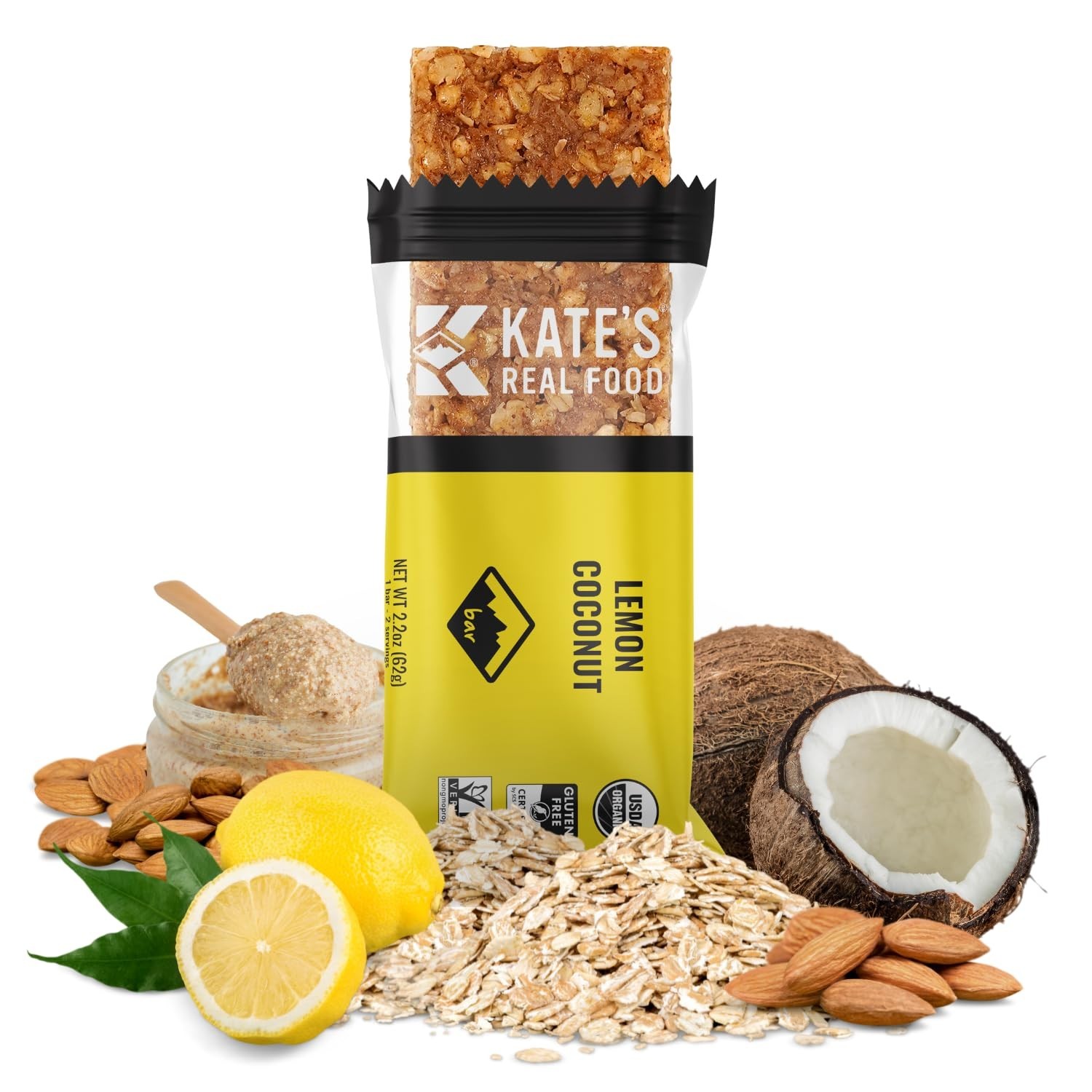 Organic Lemon Coconut Granola Bars 12 Pack Gluten Free Whole Grain Snacks
