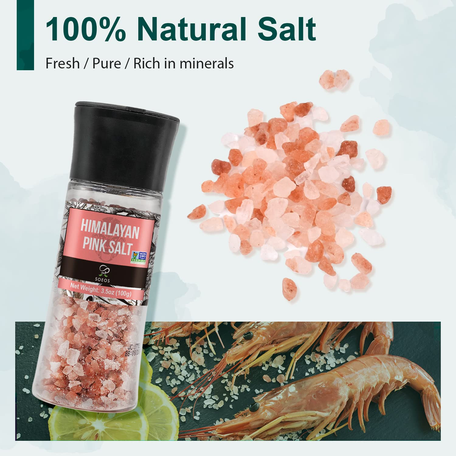 Spice Seasoning Set of 4, 9.8Oz(277.82G), with Integrated Grinders, Salt and Pep