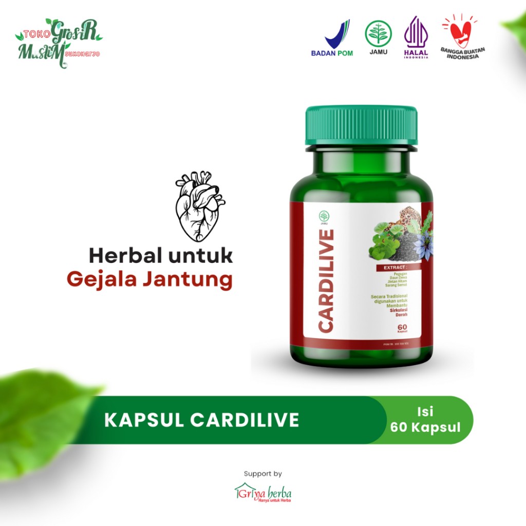 Cardilive herbal capsules 60pcs cardio wellness botanical blend natural herbal