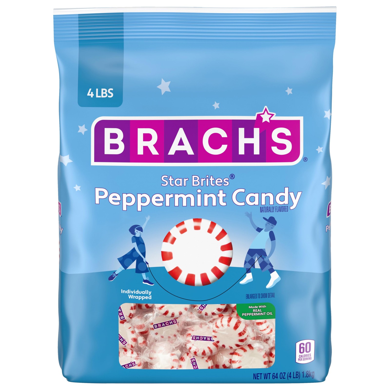 Brach’s Star Brites Christmas Candy Peppermint Individually Wrapped 360ct