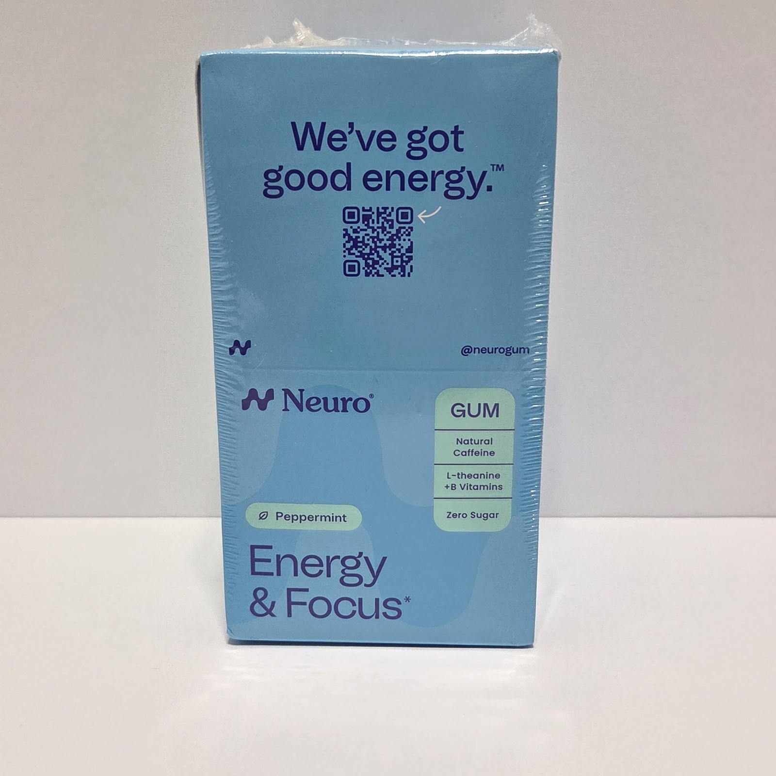 Neuro Energy & Focus Gum Peppermint Flavor 12 Packs – 108 Total Pieces