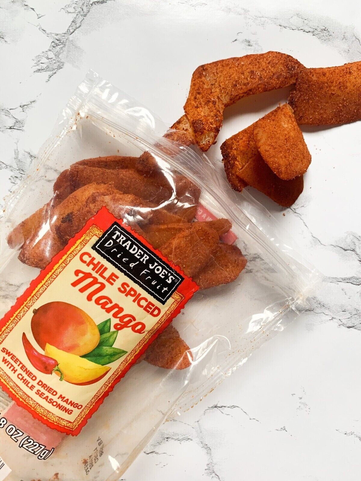 4 Packs Trader Joe’s Chile Spiced Mango Dried Fruit 8 oz Each Pack, Total 2 lbs