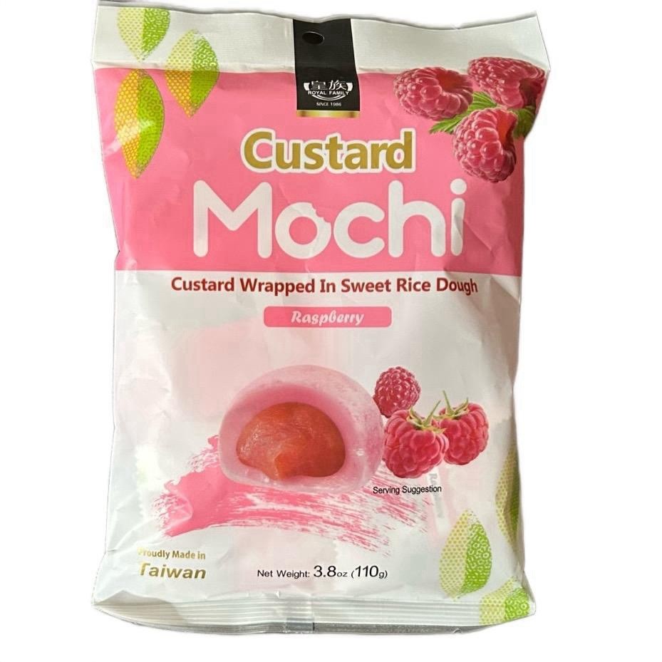 3 Pack Royal Family Raspberry Custard Mochi 110g Rice Cake Sweet