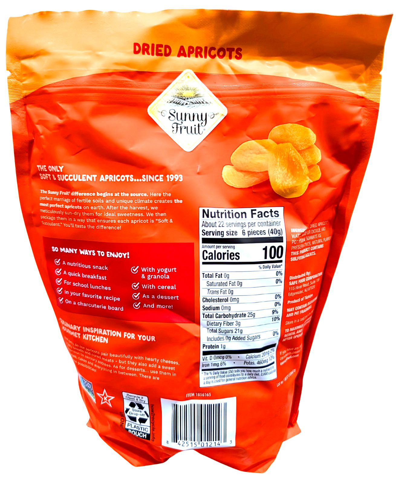 Sunny Fruit Soft Dried Apricots 32 Ounce Bag EXP 11/2026