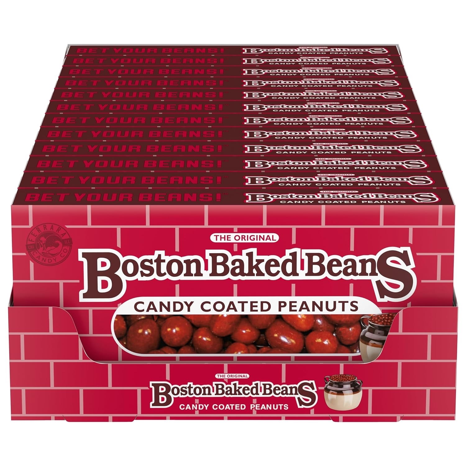 Boston Baked Beans | Candy Coated Peanuts | Sweet | Salty | 4.3 Oz | 12 Pack