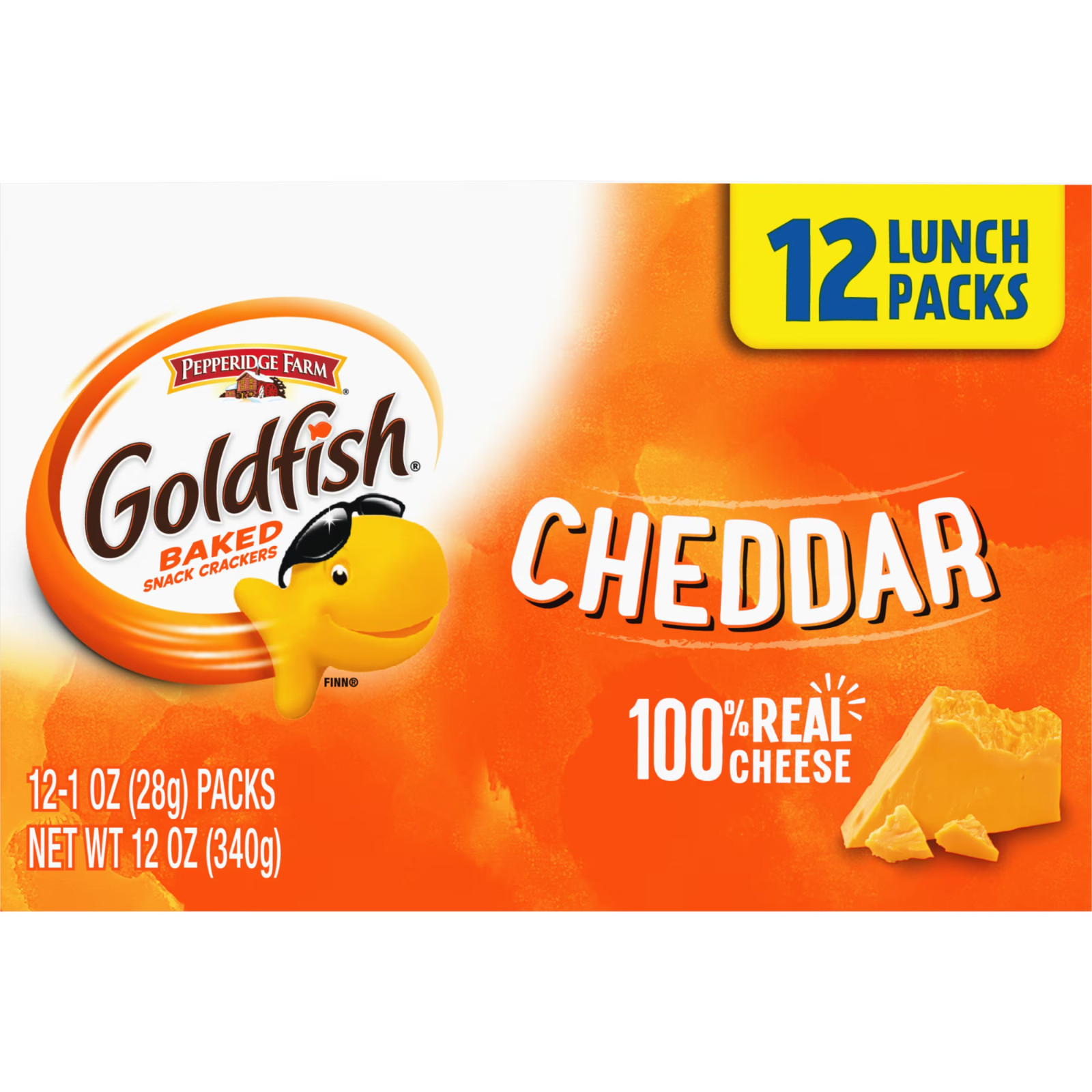 Goldfish Cheddar Crackers 12 Count Snack Packs 1oz Multi Pack Tray Pack of 2