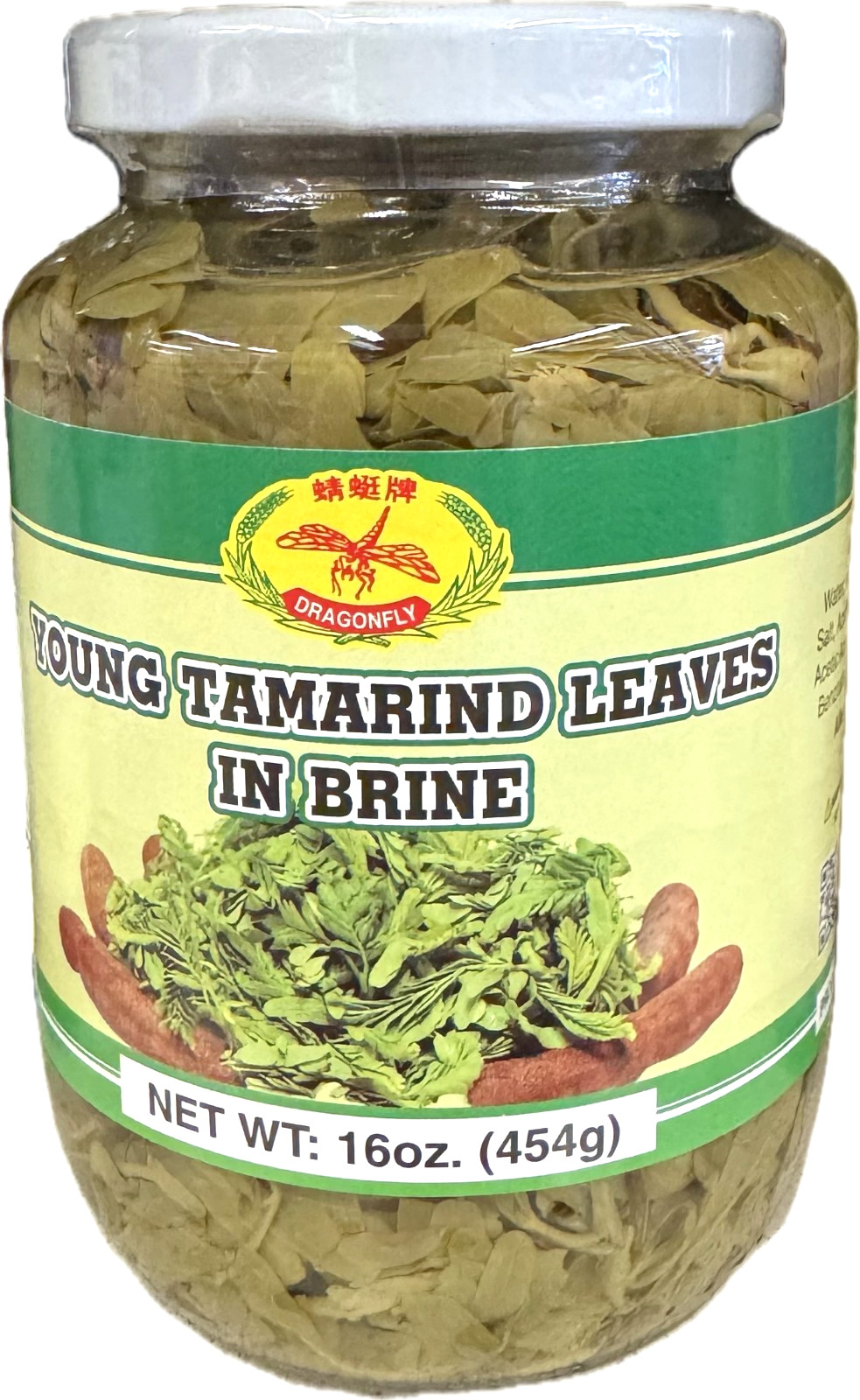 Dragonfly Young Tamarind Leaves in Brine 16oz (454g) Product of Thailand