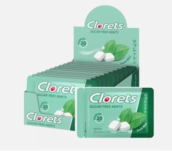 10x Clorets Sugar Free Fresh Mint Candy Fresh Breath Refreshing After Meals