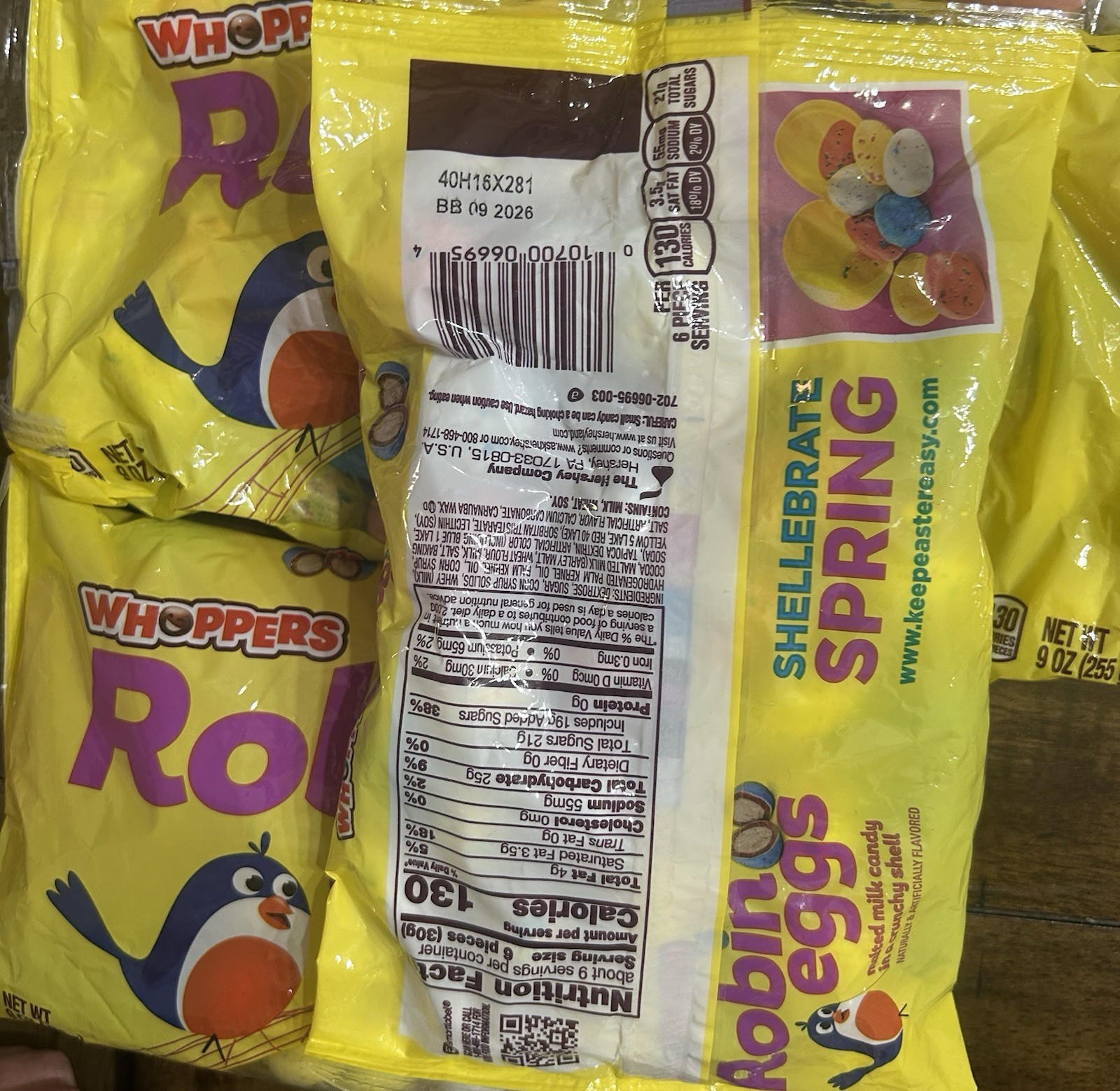 Whoppers Robin Eggs Malted Milk Chocolate Candy 5 Bags 13 oz bag BB 04/2027