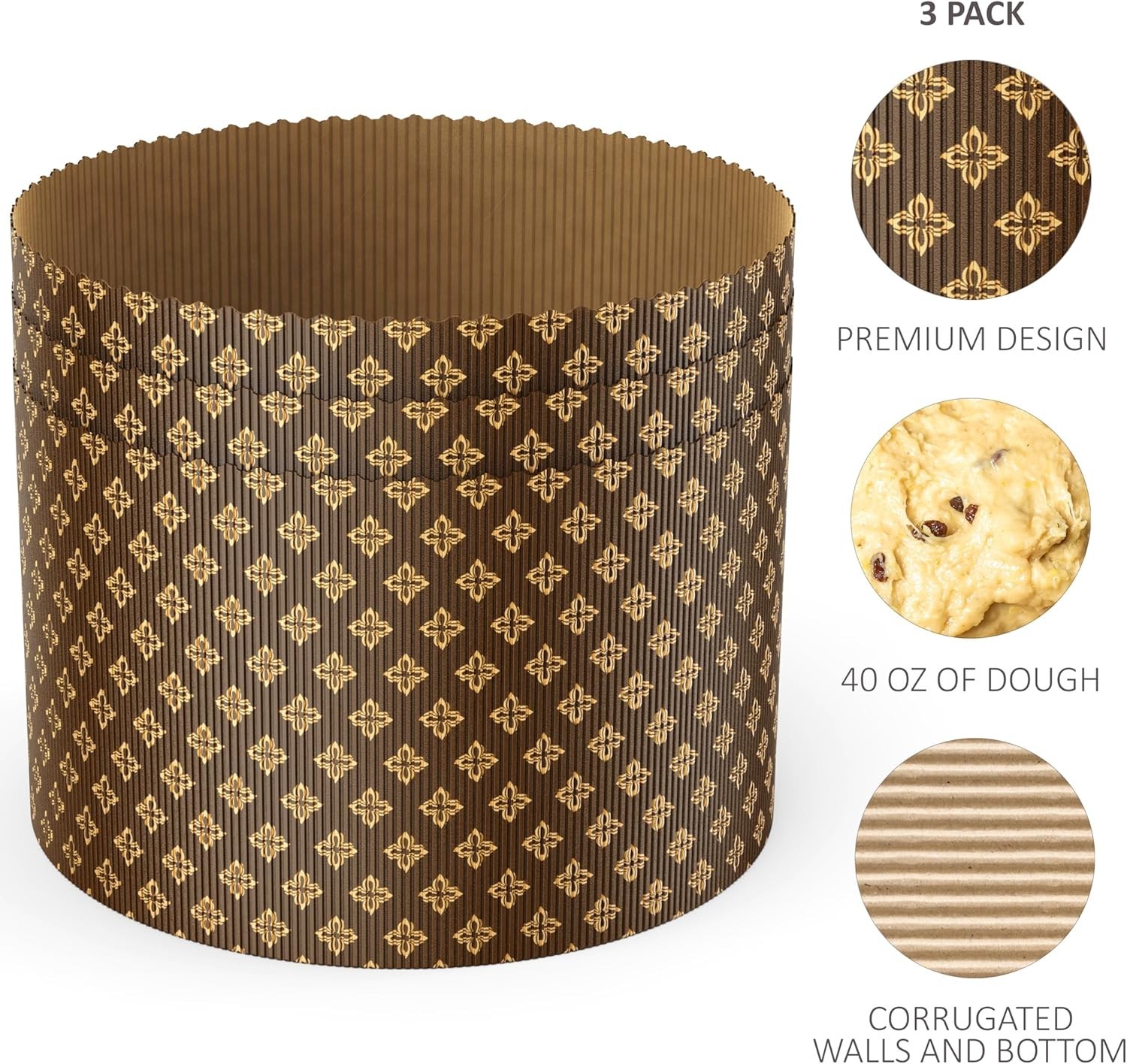 Durable Panettone Paper Mold Extra Large – 40 oz Disposable Panettone Pan for…