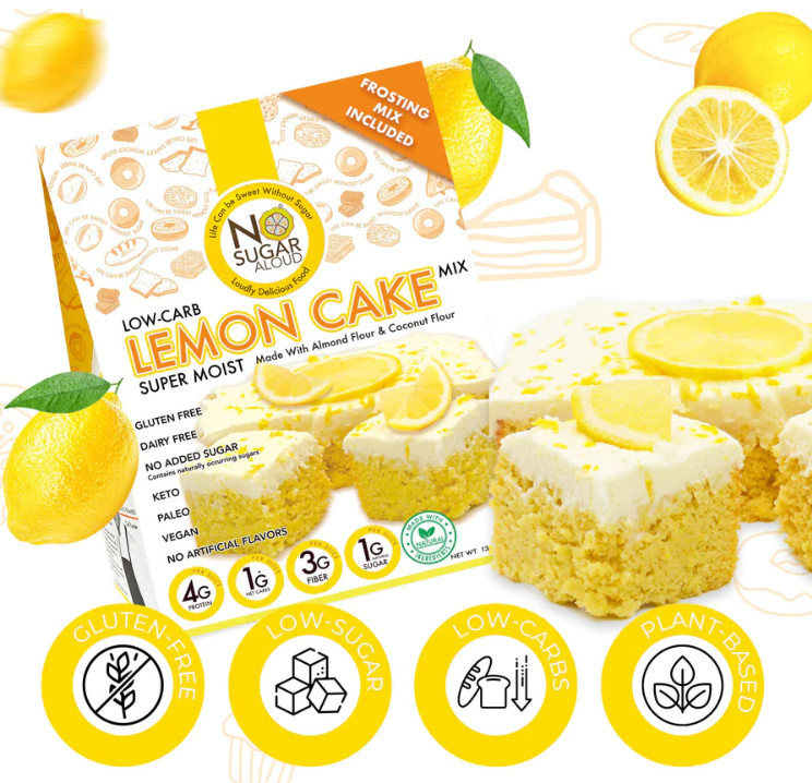 No Sugar Aloud – Lemon Cake Mix – Keto, Sugar Free, Vegan, Paleo, Dairy Free