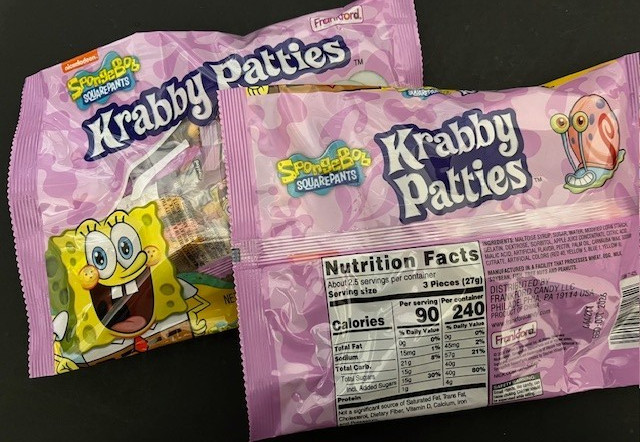 Spongebob Squarepants Krabby Patties Chewy Gummy Candy – {LOT OF 2 BAGS}