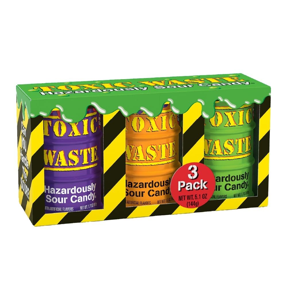 TOXIC WASTE | 3-Pack Toxic Waste Special Edition Drums of Assorted Sour Candy –