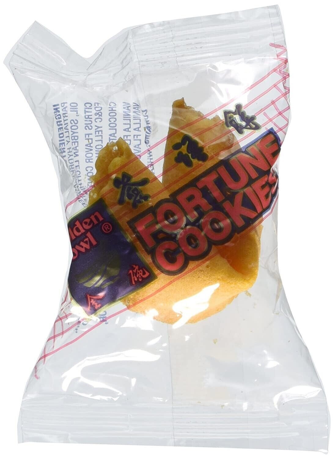 100 Pcs Fortune Cookies Fresh Single Wrapped Golden Bowl Brand