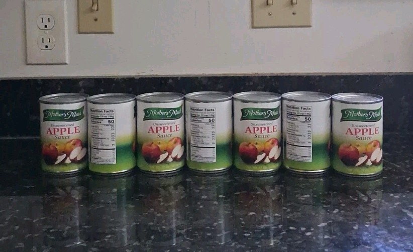 Mother’s Maid Unsweetened Apple Sauce 15 oz × 7 Exp 2027 & 2028