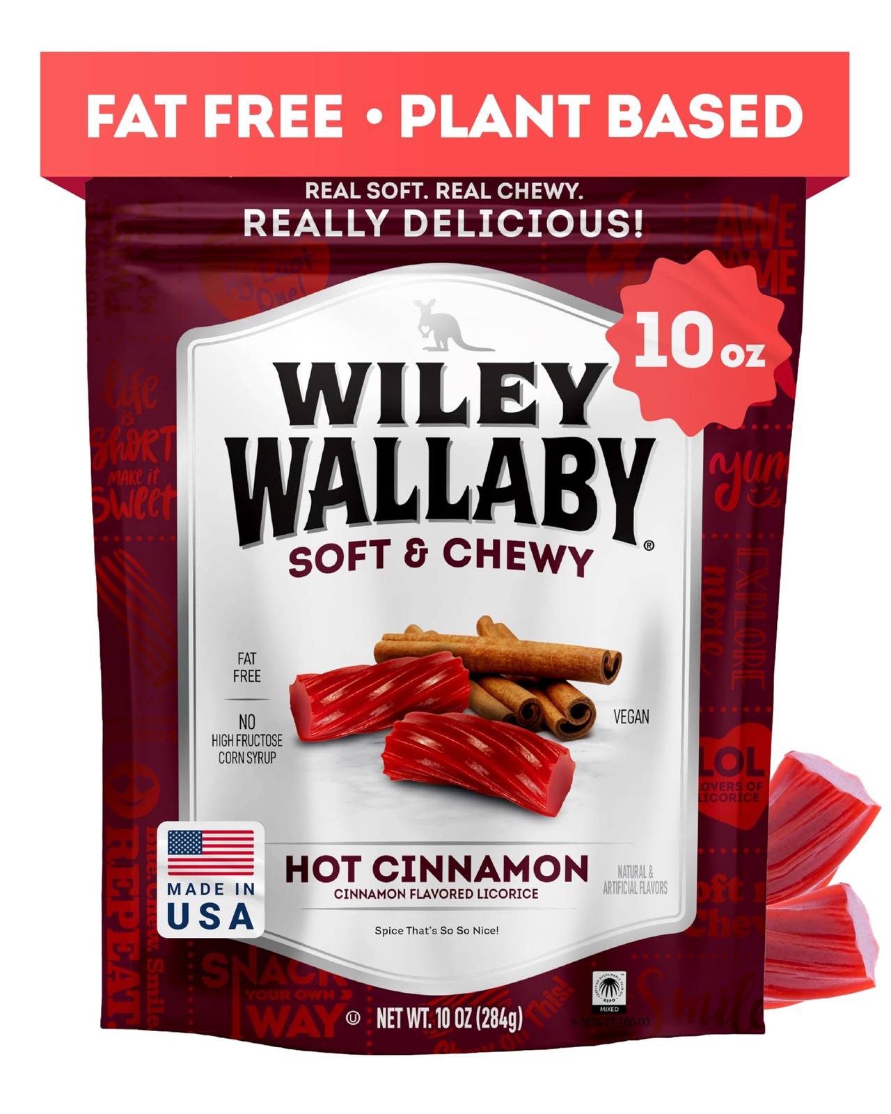 Wiley Wallaby Licorice 10 Ounce Classic Gourmet 10 (Pack of 1), Red