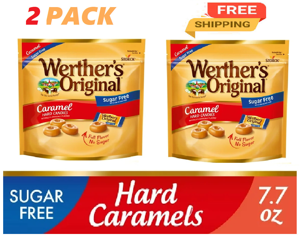 Werther’s Original Hard Sugar Free Caramel Candy, 7.7 oz PACK OF 2