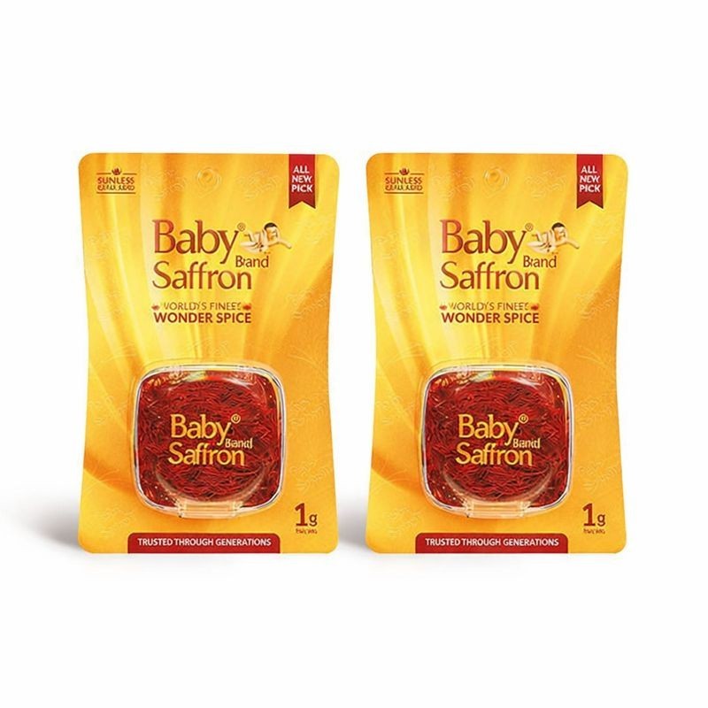 Baby Brand Saffron/Kesar/Kumkum Puvu,Red Gold threads of Kashmiri Saffron pack-2