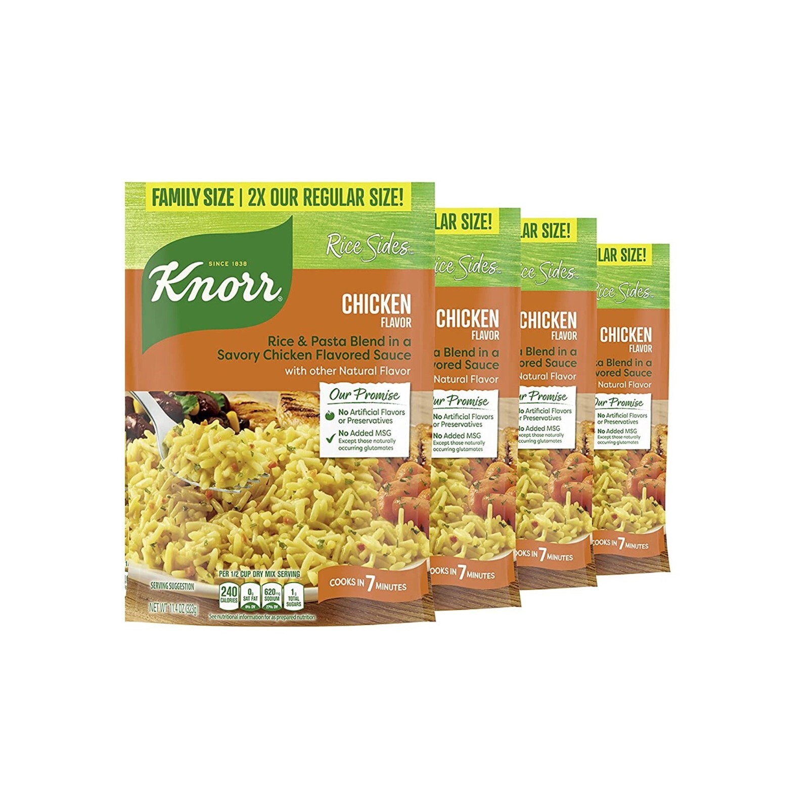 Knorr Rice Sides For a Delicious Easy Meal Chicken Long Grain Rice 11.4 oz, 4pk