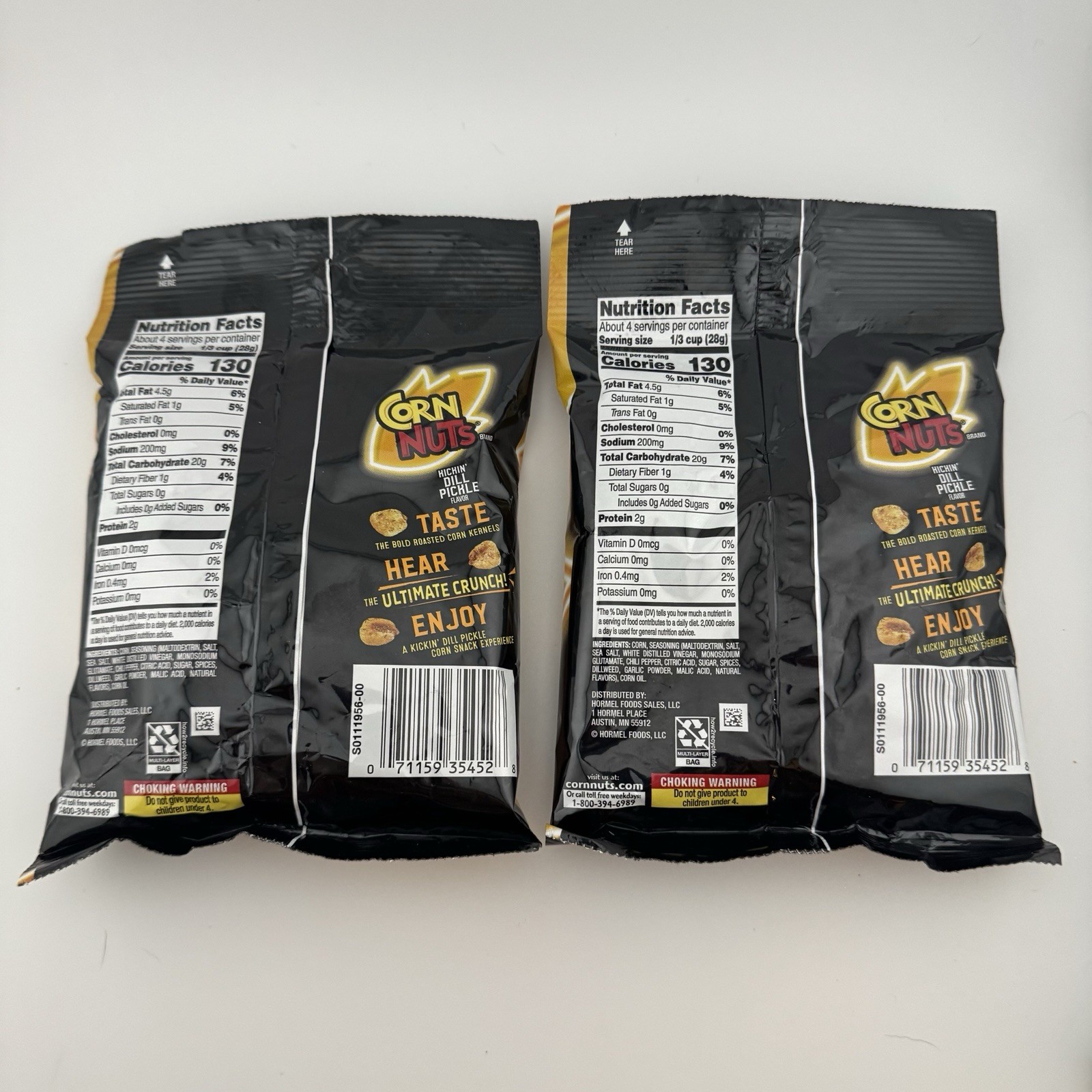 2 Packs Kickin’ Dill Pickle Flavored Crunchy Corn Kernels Nuts Snack 4 Oz. Each