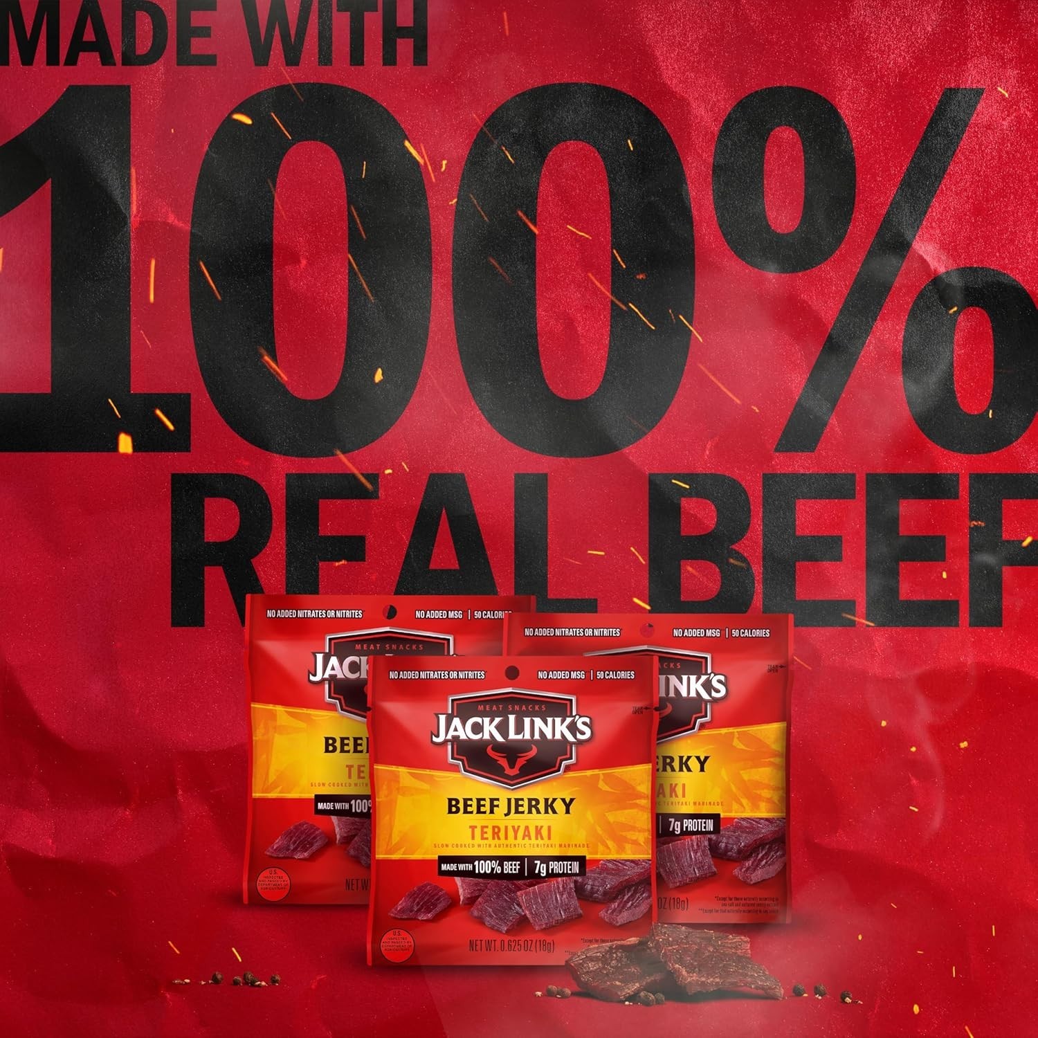 Bulk Teriyaki Beef Jerky Pack – 20 Individual 0.625oz Bags, Perfect for Sharing